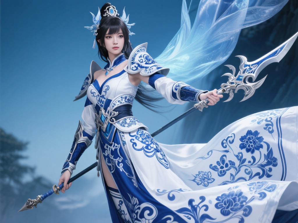 青花瓷艾瑞莉娅Cos:青影流传梦幻再现 青花瓷的纹饰以蓝白色调为主,清新典雅,极